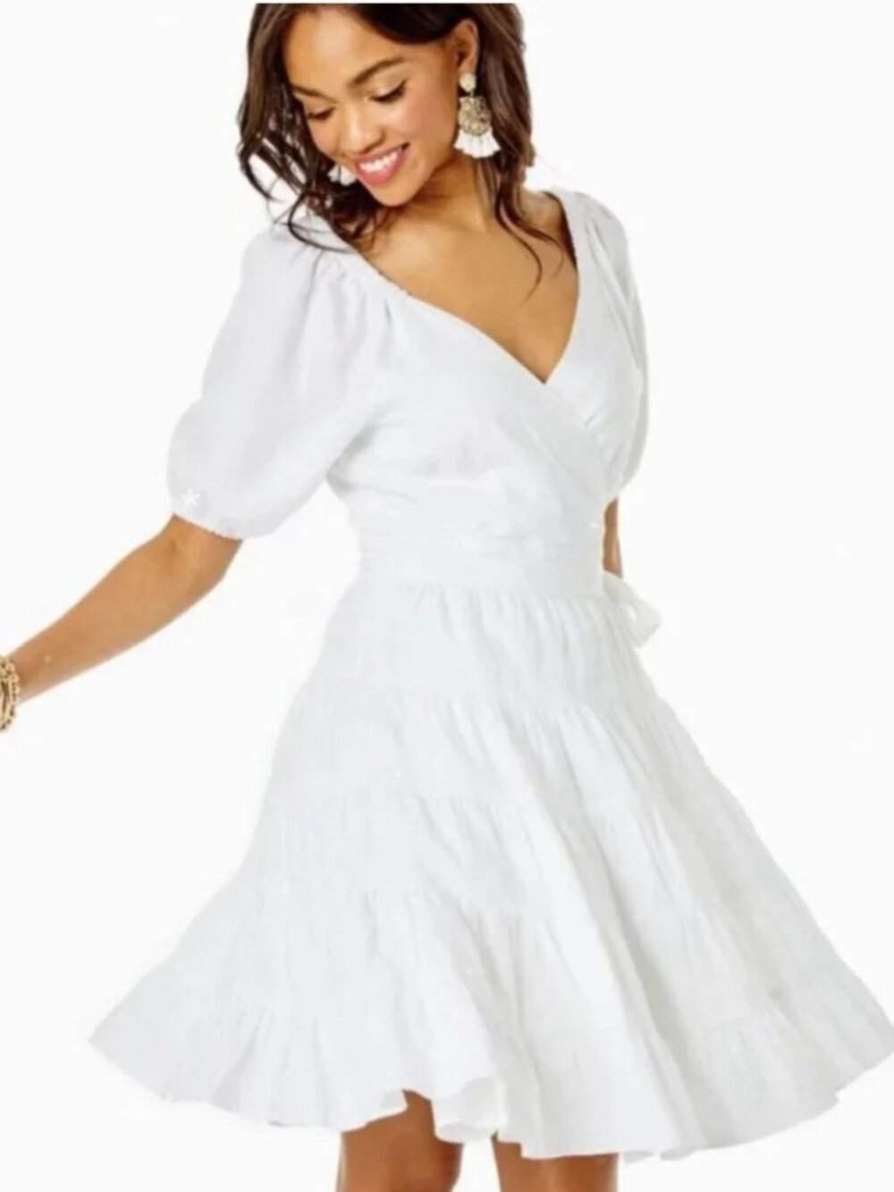 LILLY PULITZER Iralee Linen Wrap Dress XS